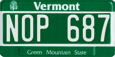 VT license plate NOP687