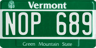 VT license plate NOP689