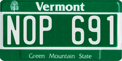 VT license plate NOP691