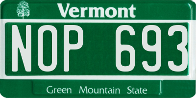 VT license plate NOP693