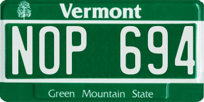 VT license plate NOP694