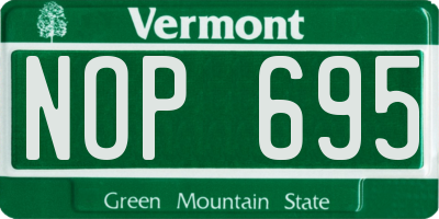 VT license plate NOP695
