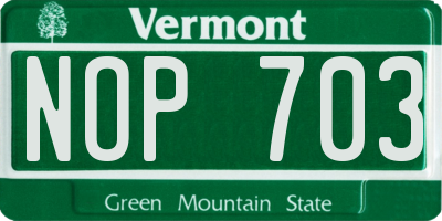 VT license plate NOP703