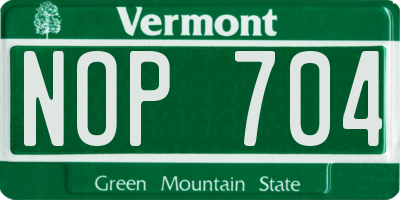 VT license plate NOP704
