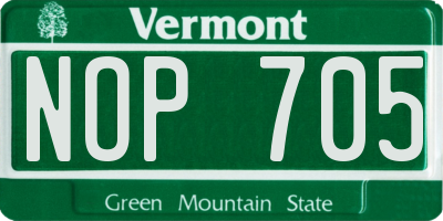 VT license plate NOP705
