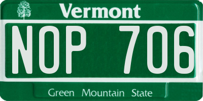 VT license plate NOP706