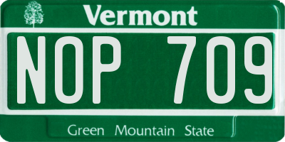 VT license plate NOP709