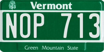 VT license plate NOP713