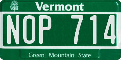 VT license plate NOP714
