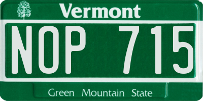 VT license plate NOP715