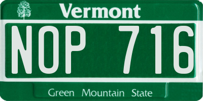 VT license plate NOP716
