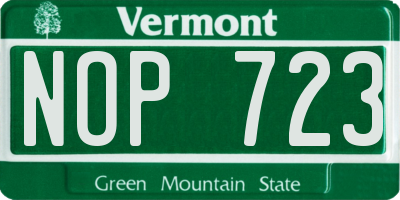 VT license plate NOP723