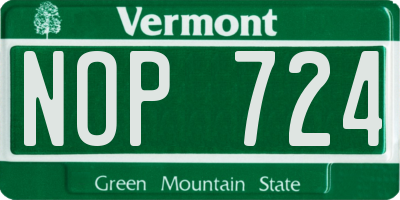 VT license plate NOP724