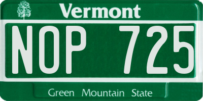 VT license plate NOP725