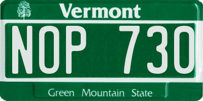 VT license plate NOP730
