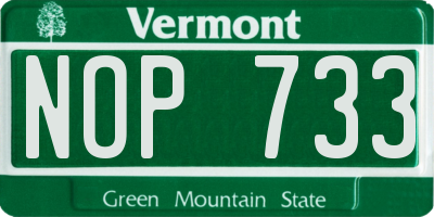 VT license plate NOP733