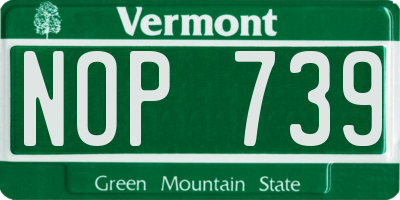 VT license plate NOP739