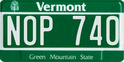 VT license plate NOP740