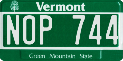 VT license plate NOP744