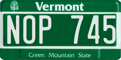 VT license plate NOP745