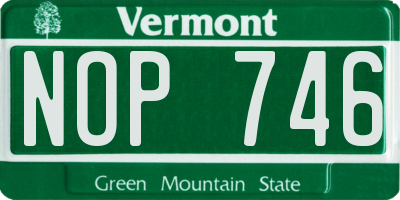 VT license plate NOP746