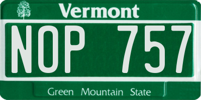 VT license plate NOP757