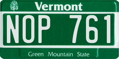 VT license plate NOP761