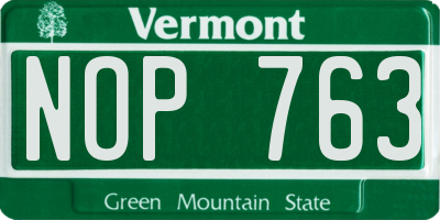 VT license plate NOP763