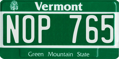 VT license plate NOP765