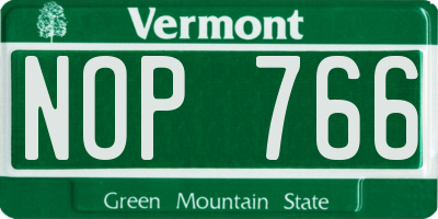 VT license plate NOP766