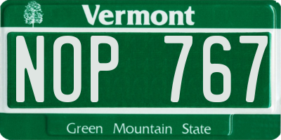VT license plate NOP767