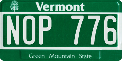 VT license plate NOP776