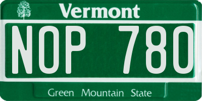 VT license plate NOP780