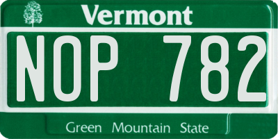 VT license plate NOP782