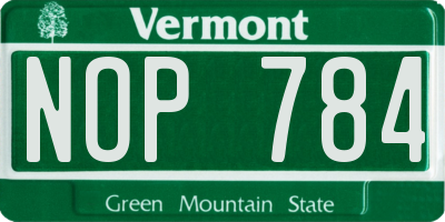 VT license plate NOP784