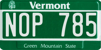 VT license plate NOP785