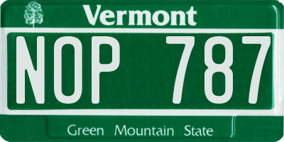 VT license plate NOP787