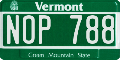 VT license plate NOP788