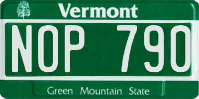 VT license plate NOP790