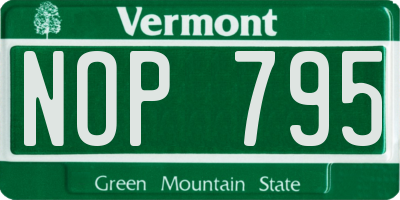 VT license plate NOP795