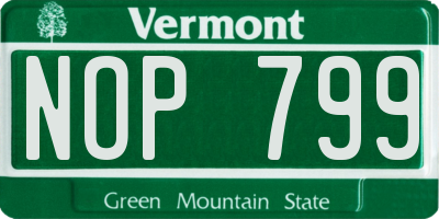 VT license plate NOP799