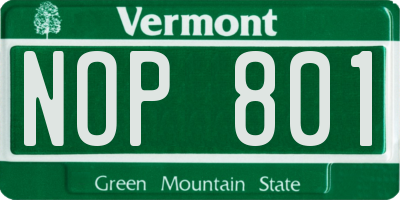 VT license plate NOP801