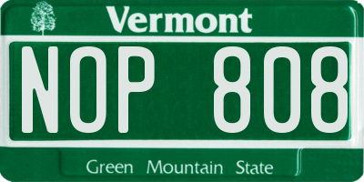 VT license plate NOP808