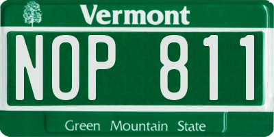 VT license plate NOP811