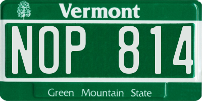 VT license plate NOP814