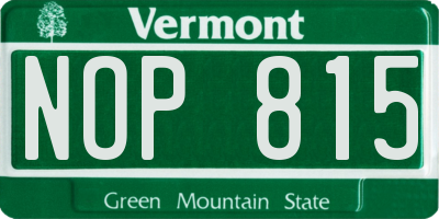 VT license plate NOP815
