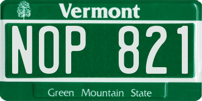 VT license plate NOP821
