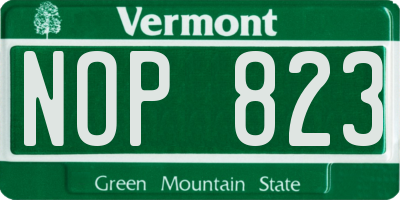 VT license plate NOP823