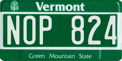 VT license plate NOP824