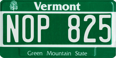 VT license plate NOP825